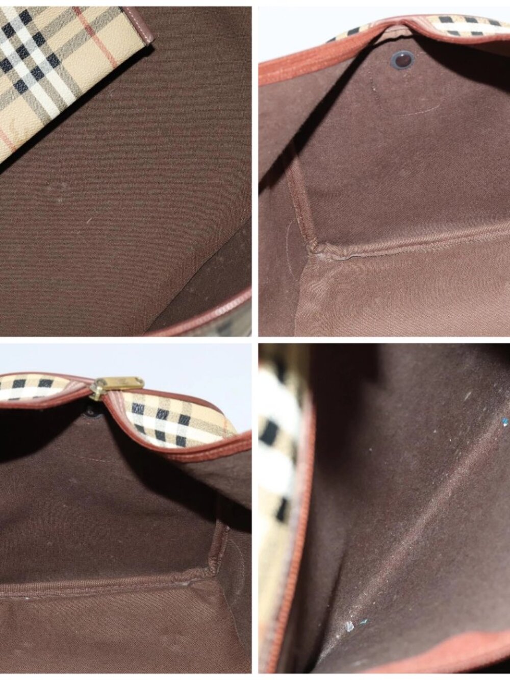 Burberrys Nova Check Boston Bag PVC Leather 2way Beige Auth ac3563 - Picture 15 of 16